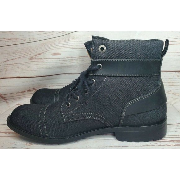 Men Black Levis Strauss & Co Comfort Denim Boots Style 51837501A Size 12 - Picture 3 of 12